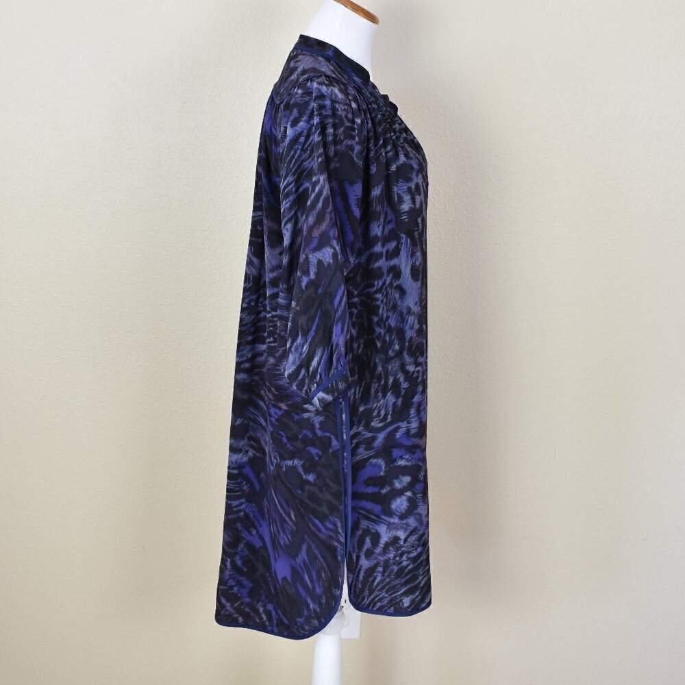 Rebecca Taylor Silk Leopard Animal Print Shirt Dress - 4 - Picture 5 of 10